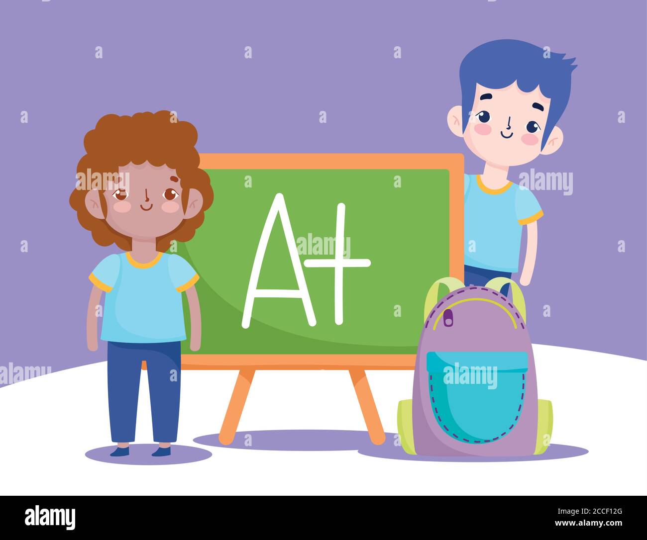 back to school, student boys bag chalkboard elementary education