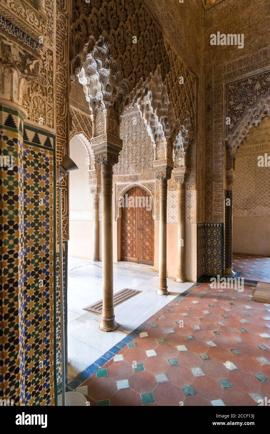 Granada (Spain), Alhambra, Palacios Nazaries, Sala de los Reyes, Hall of the Kings Stock Photo