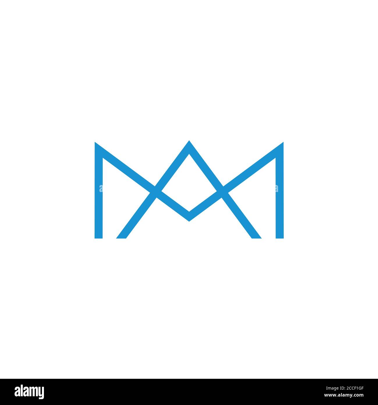 letter am linked line geometric logo vector Stock Vector