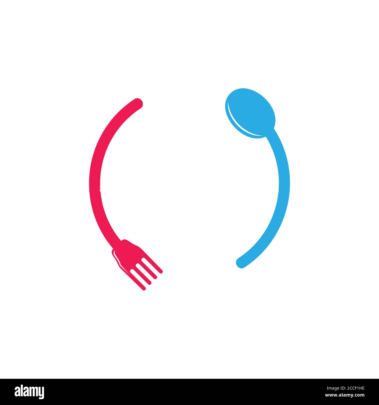 spoon fork loop decoration logo vector Stock Vector