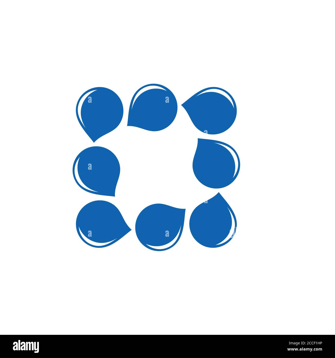 square water blue design logo vector Stock Vector