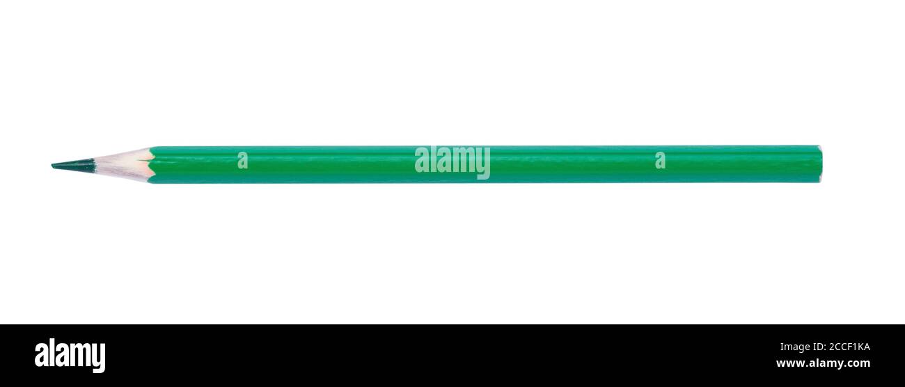 Green pencil isolated on white background Stock Photo - Alamy