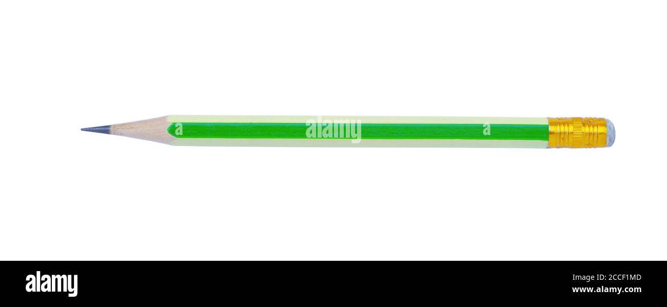 Green pencil isolated on white background Stock Photo - Alamy