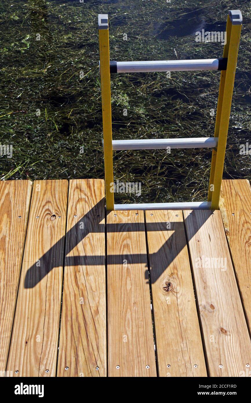 A ladder on a dock. Stock Photo