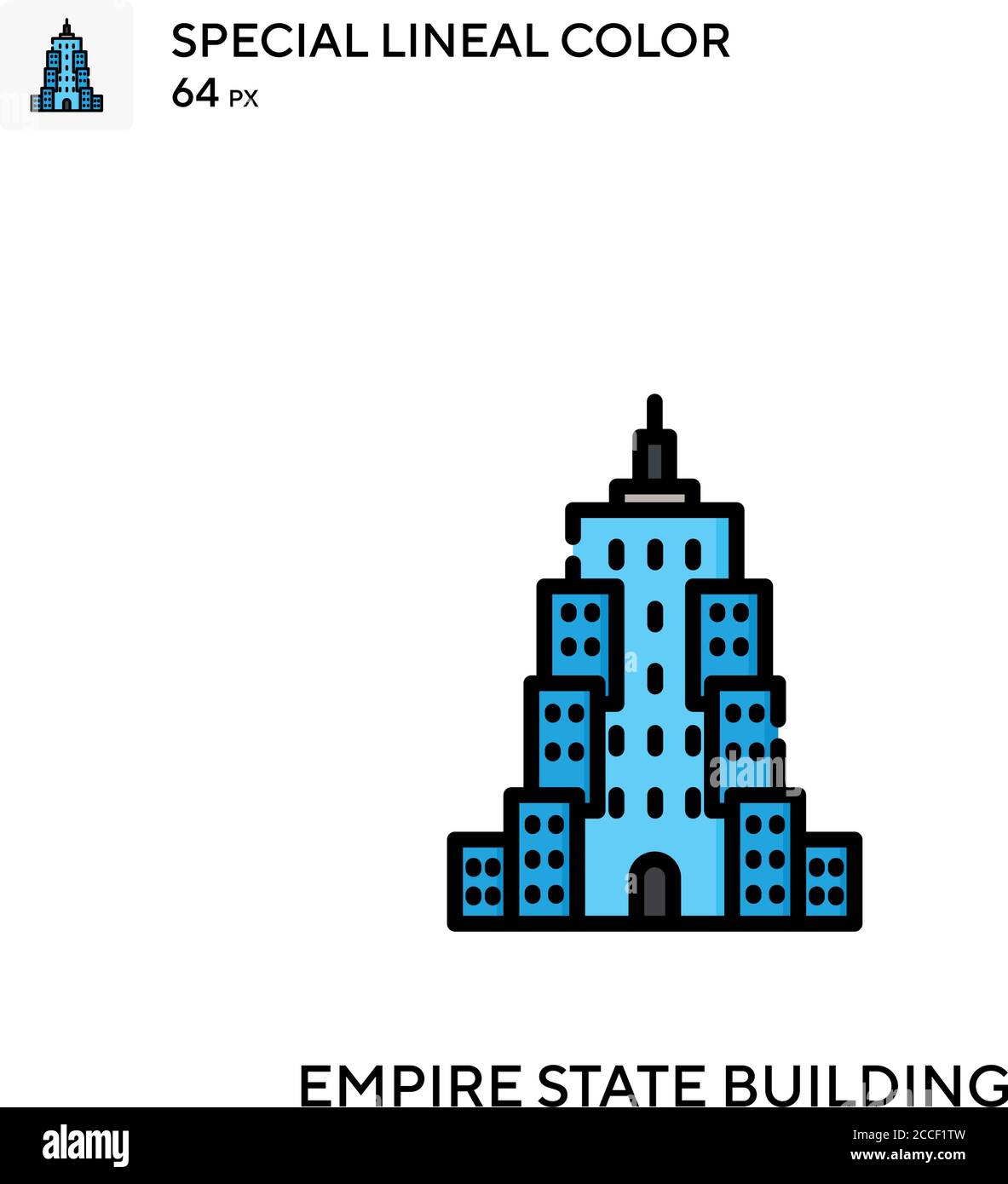 Empire state building Special lineal color icon. Illustration symbol ...