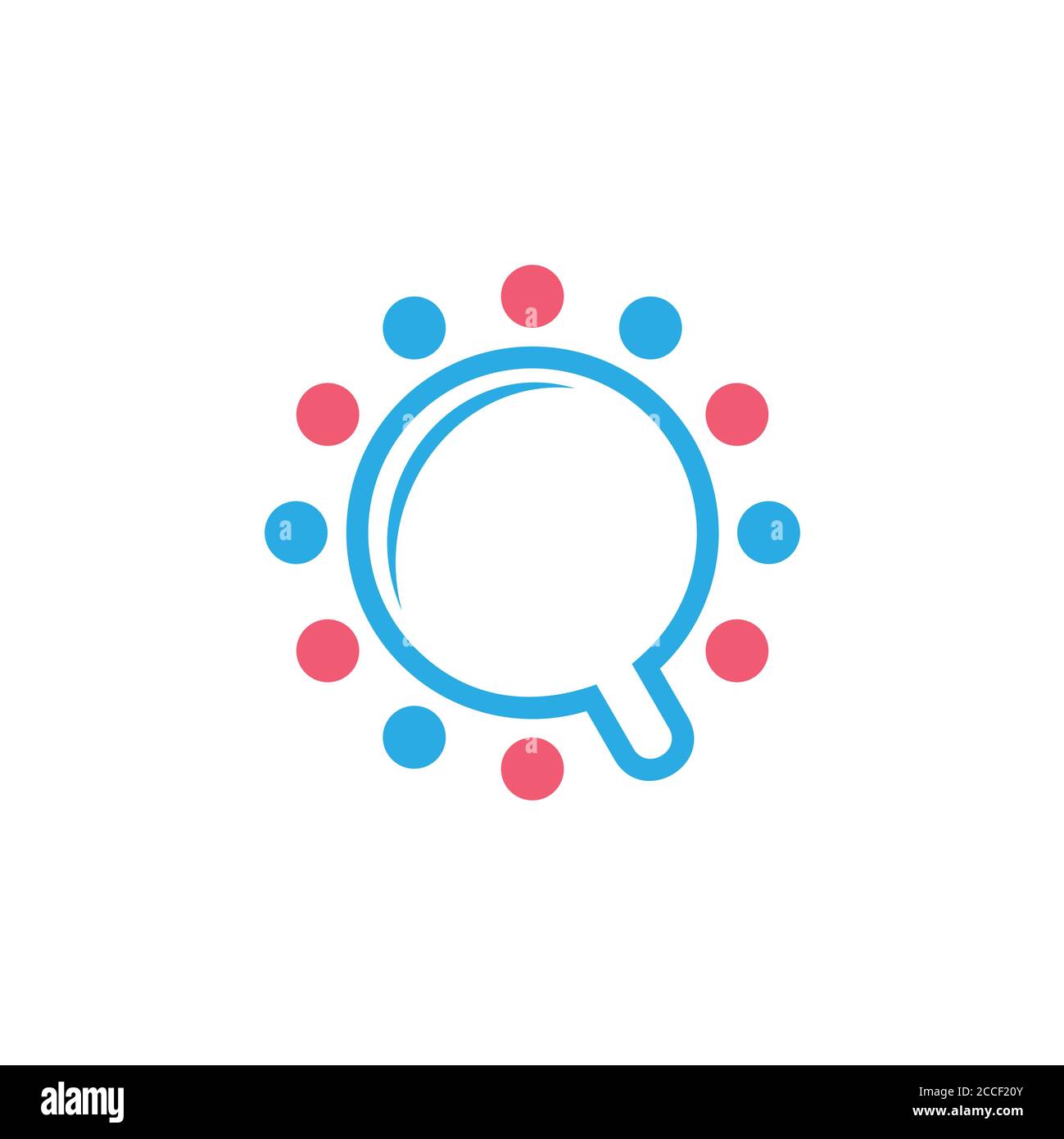 letter q magnifying search symbol logo vector Stock Vector