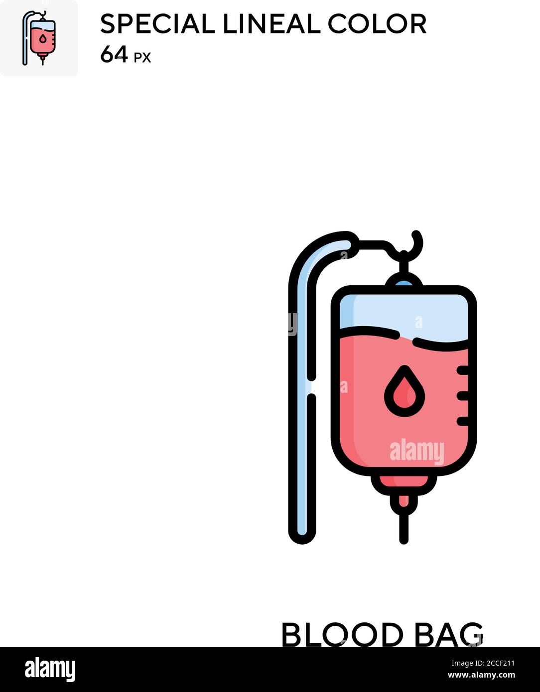 Blood bag Special lineal color icon. Illustration symbol design ...