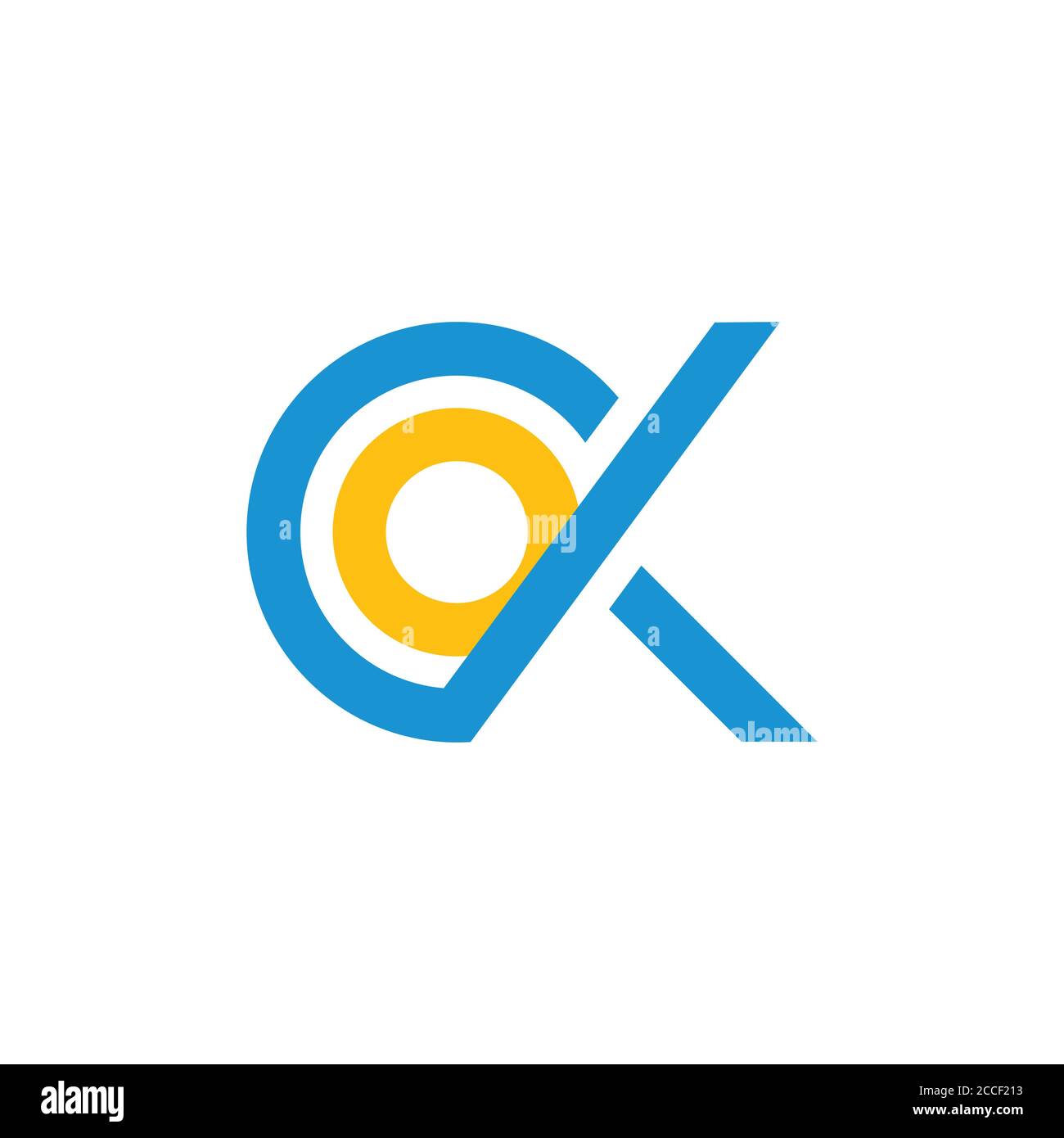 letters ck circle geometric line logo vector Stock Vector