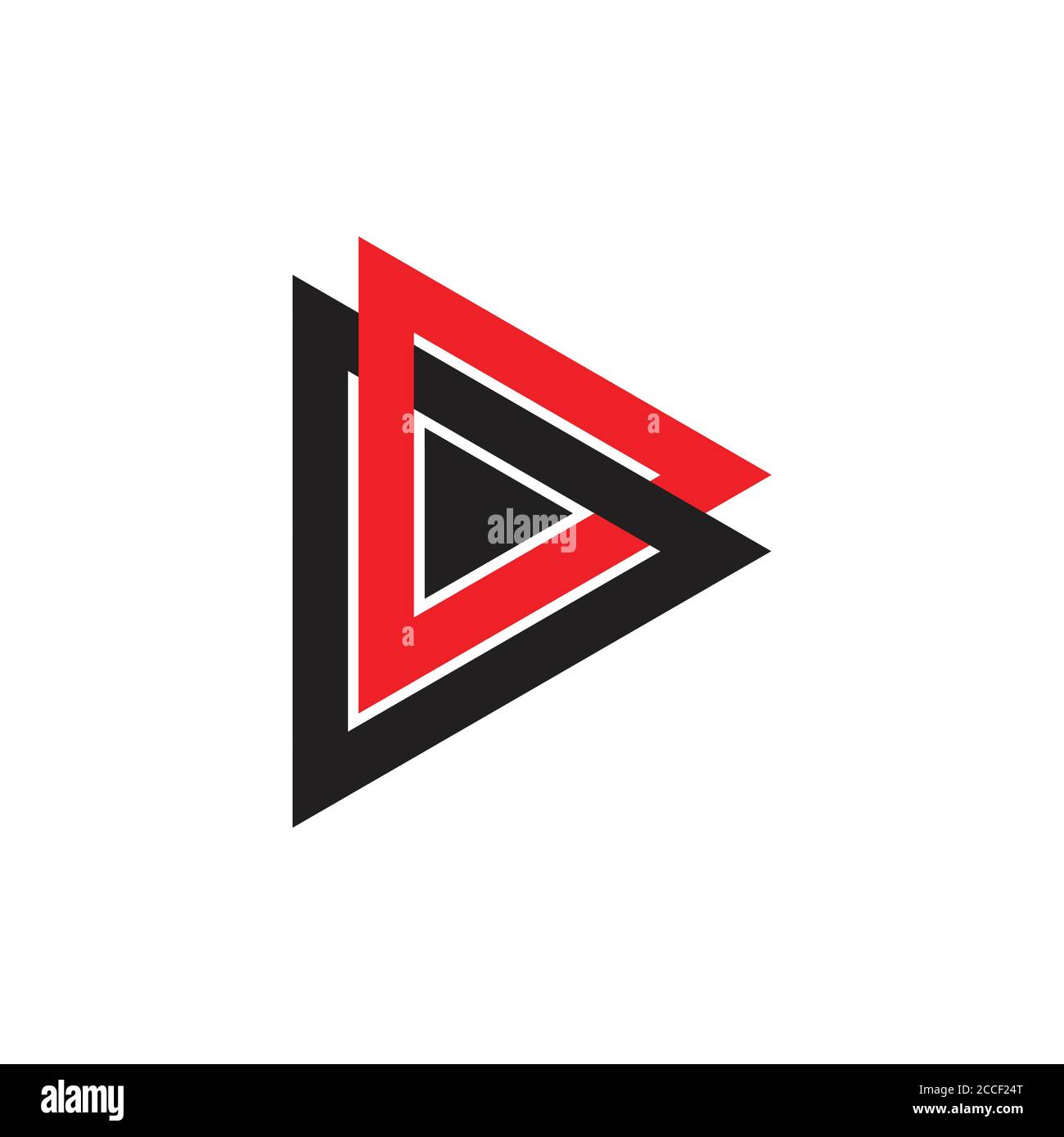 letter dd linked triangle colorful logo vector Stock Vector