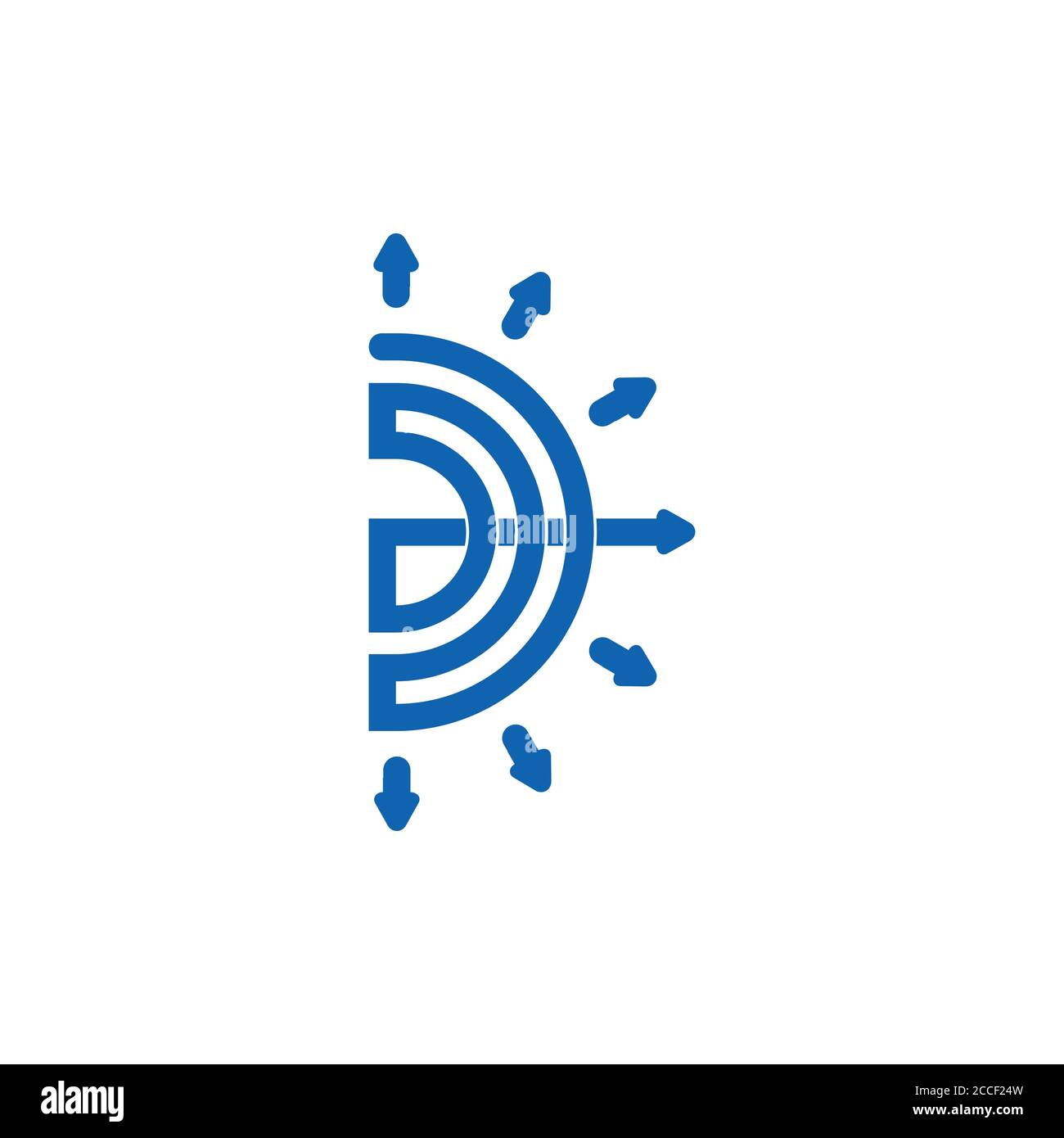 abstract letter d bow arrow line geometric logo vector Stock Vector