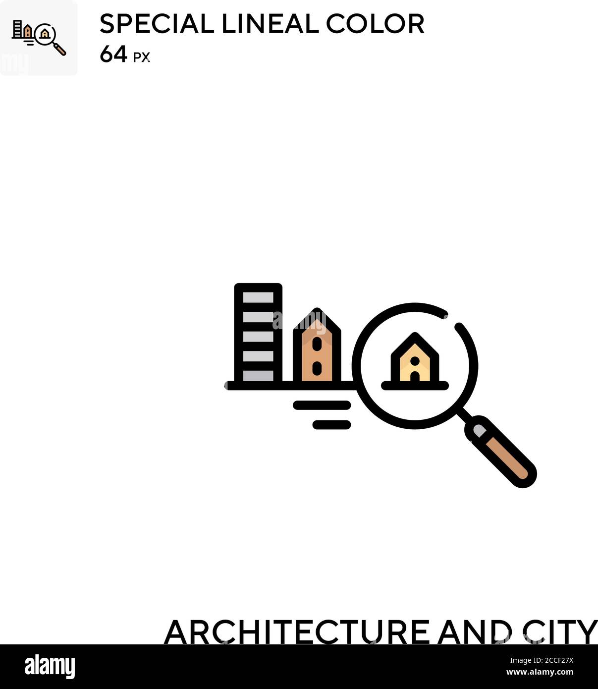 Architecture and city Special lineal color icon. Illustration symbol ...