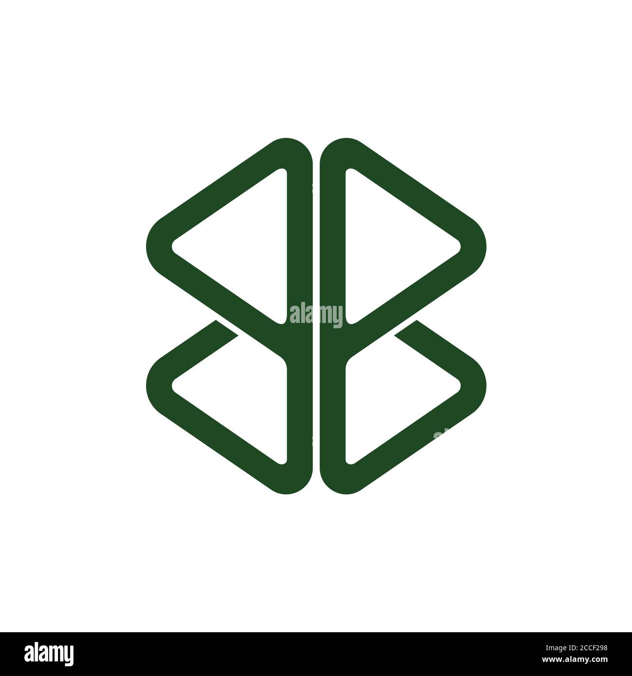 abstract letter bb simple geometric triangle line logo vector Stock Vector