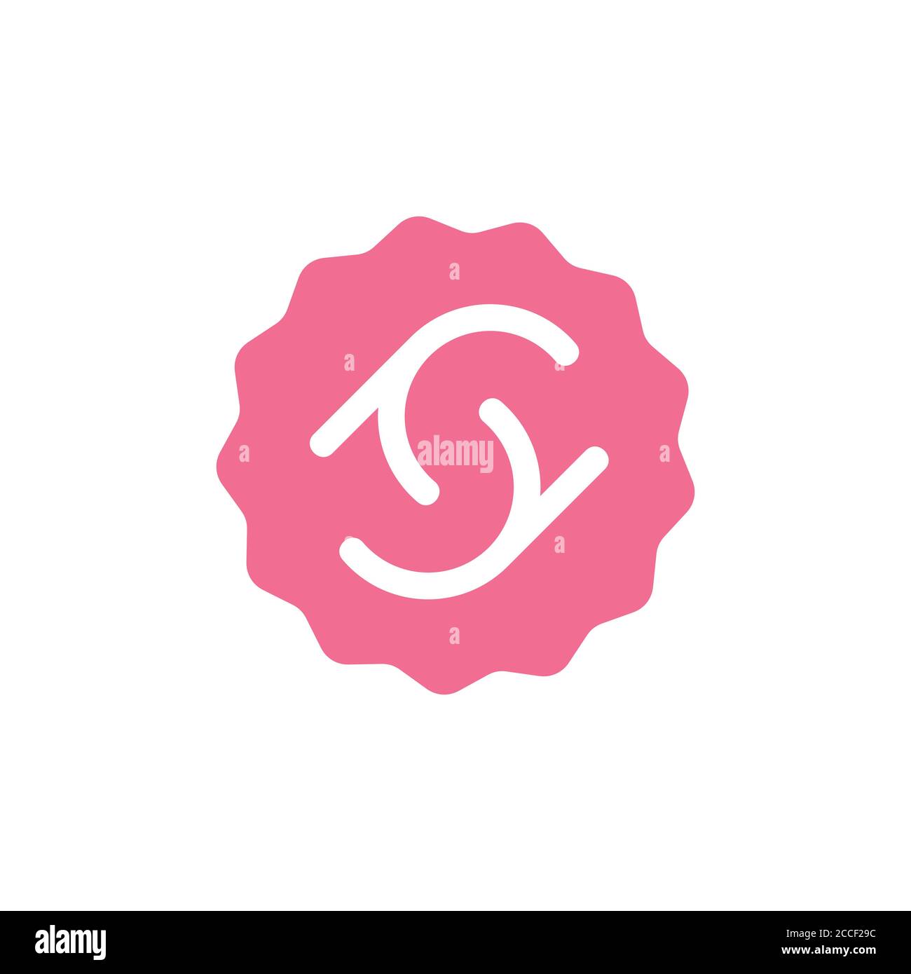 abstract simple letter c s lines art logo vector Stock Vector