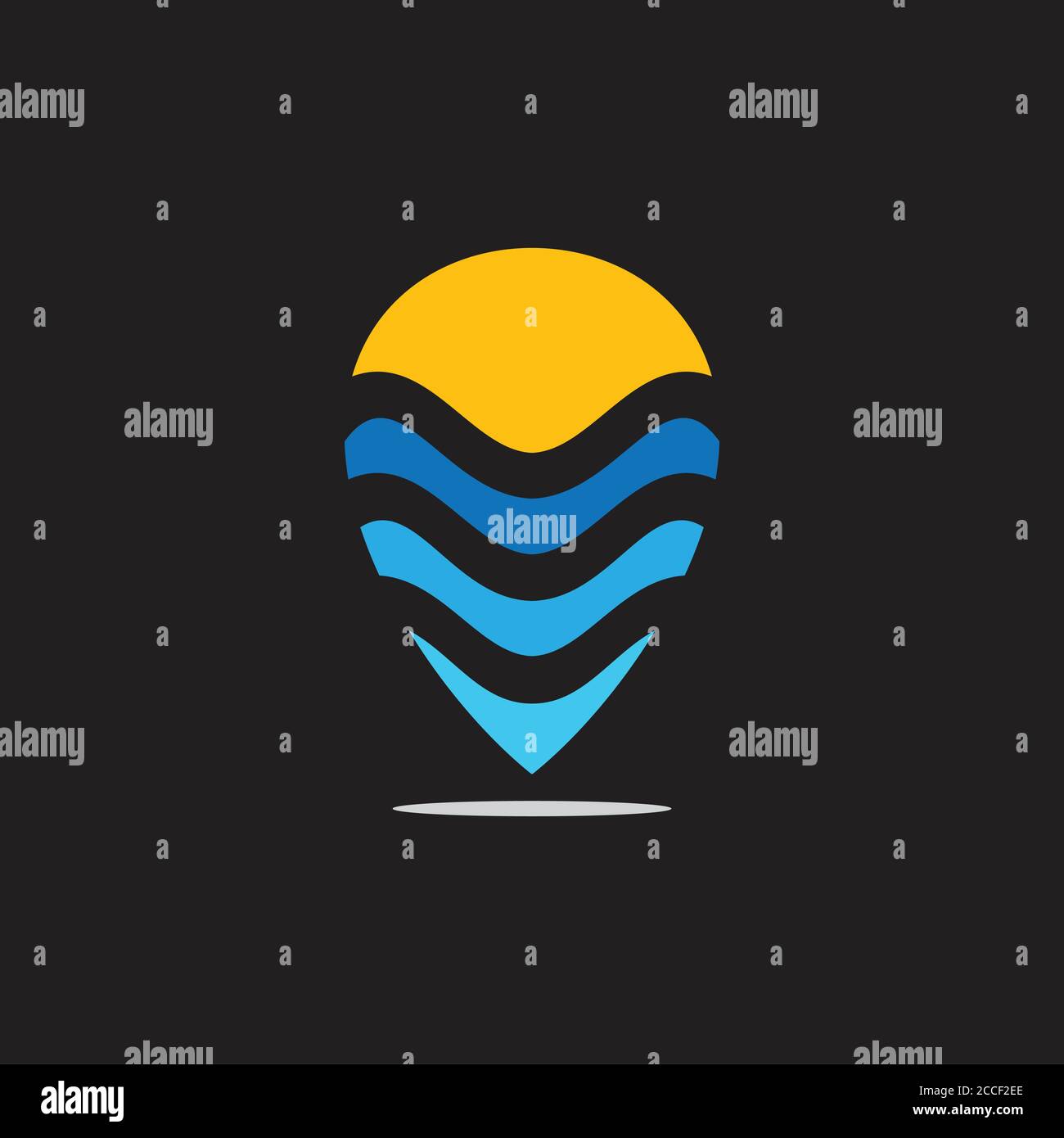 beach wave sun set location vector Stock Vector