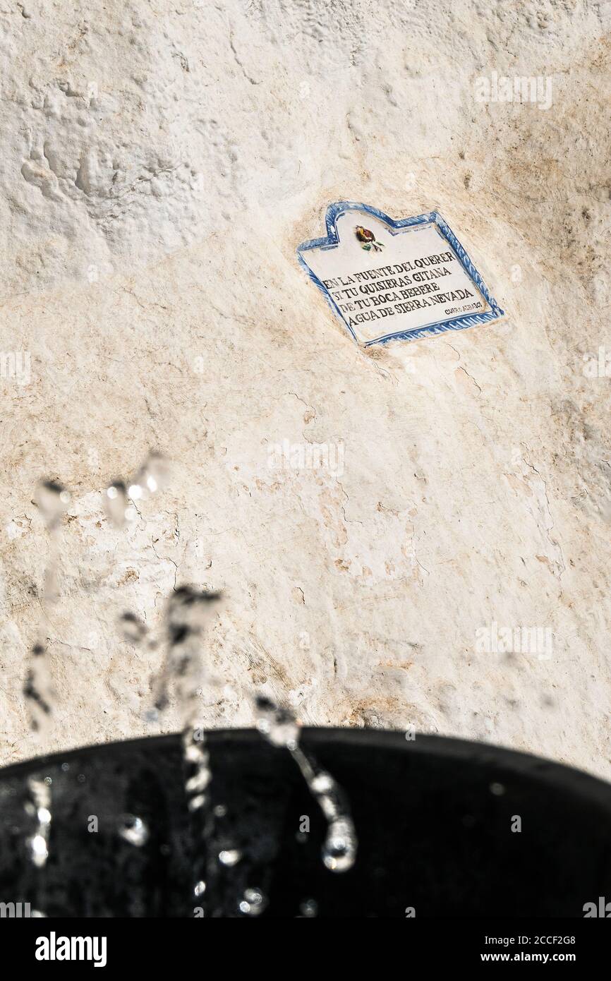 Spain, Granada, Sacromonte, source, drinking fountain, information