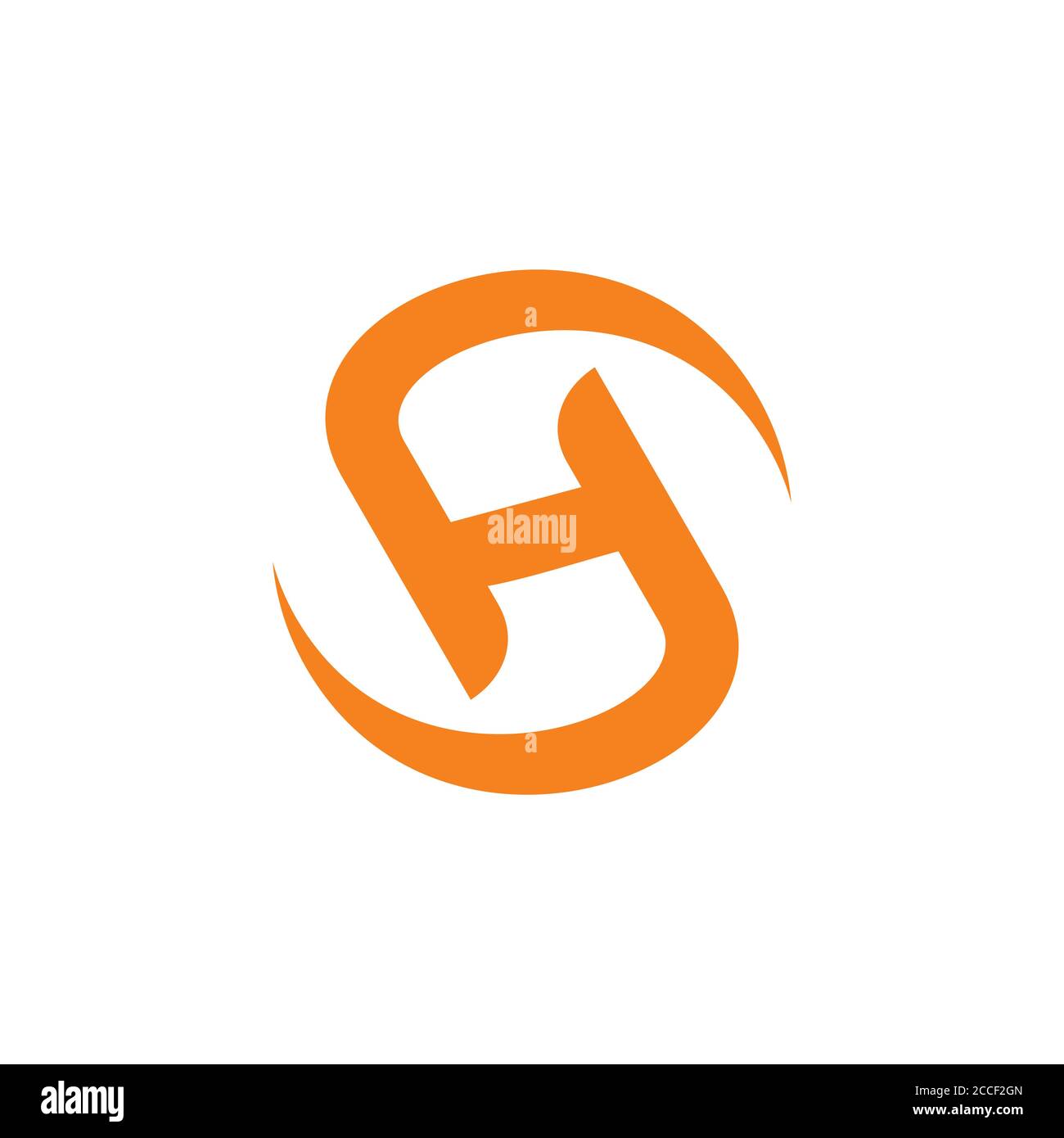 letter sh circle rotate movement design logo vector Stock Vector