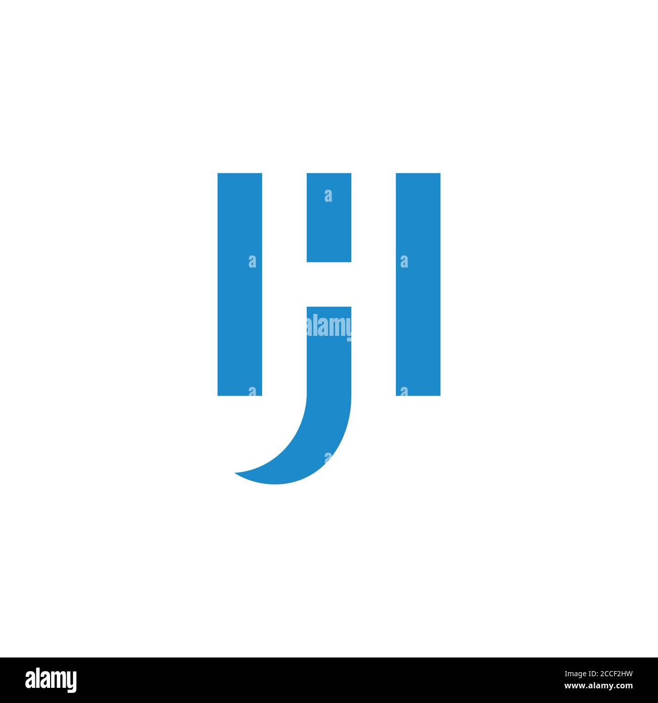letter hj geometric negative space logo vector Stock Vector