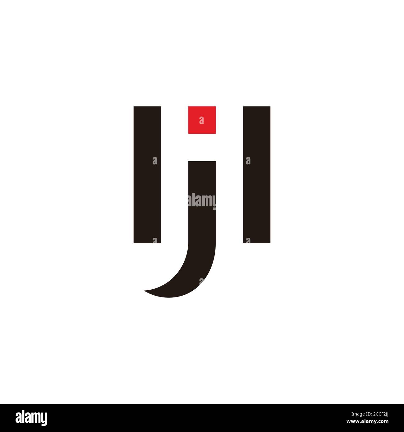letter hj geometric negative space logo vector Stock Vector