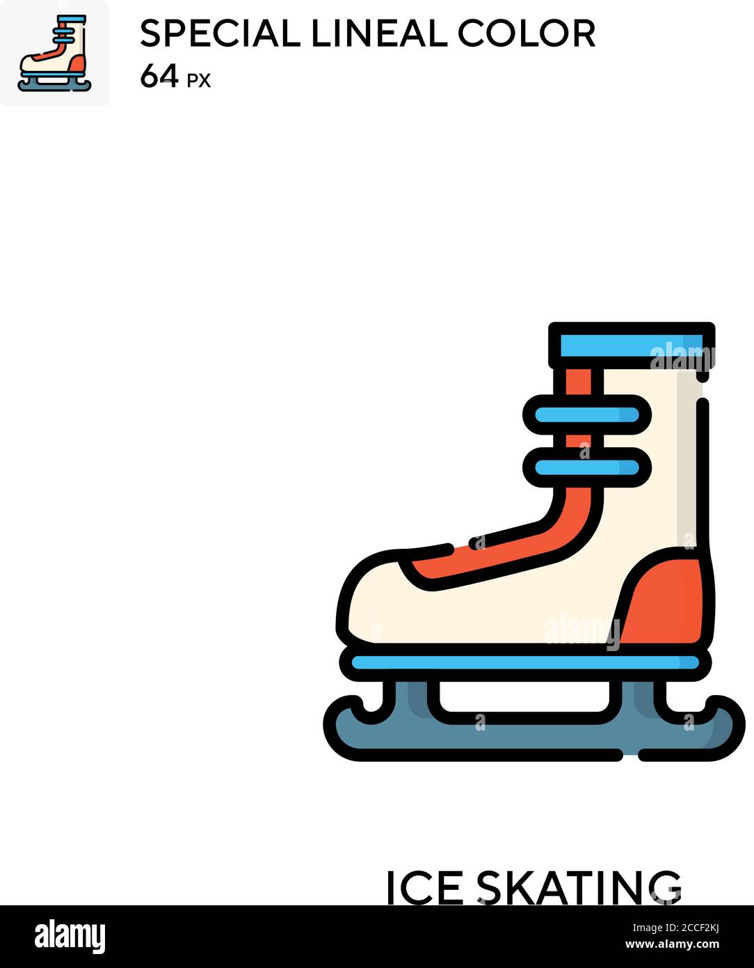 Ice skating Special lineal color icon. Illustration symbol design ...