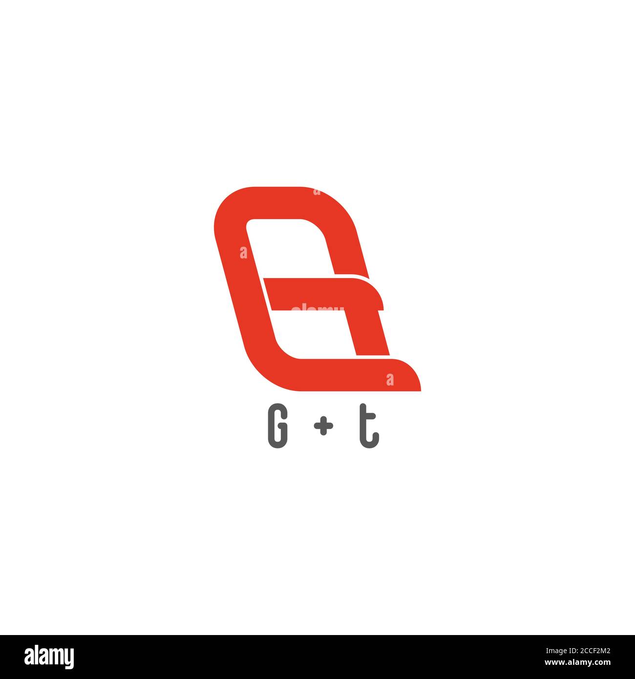 abstract letter gt simple geometric line design logo vector Stock Vector