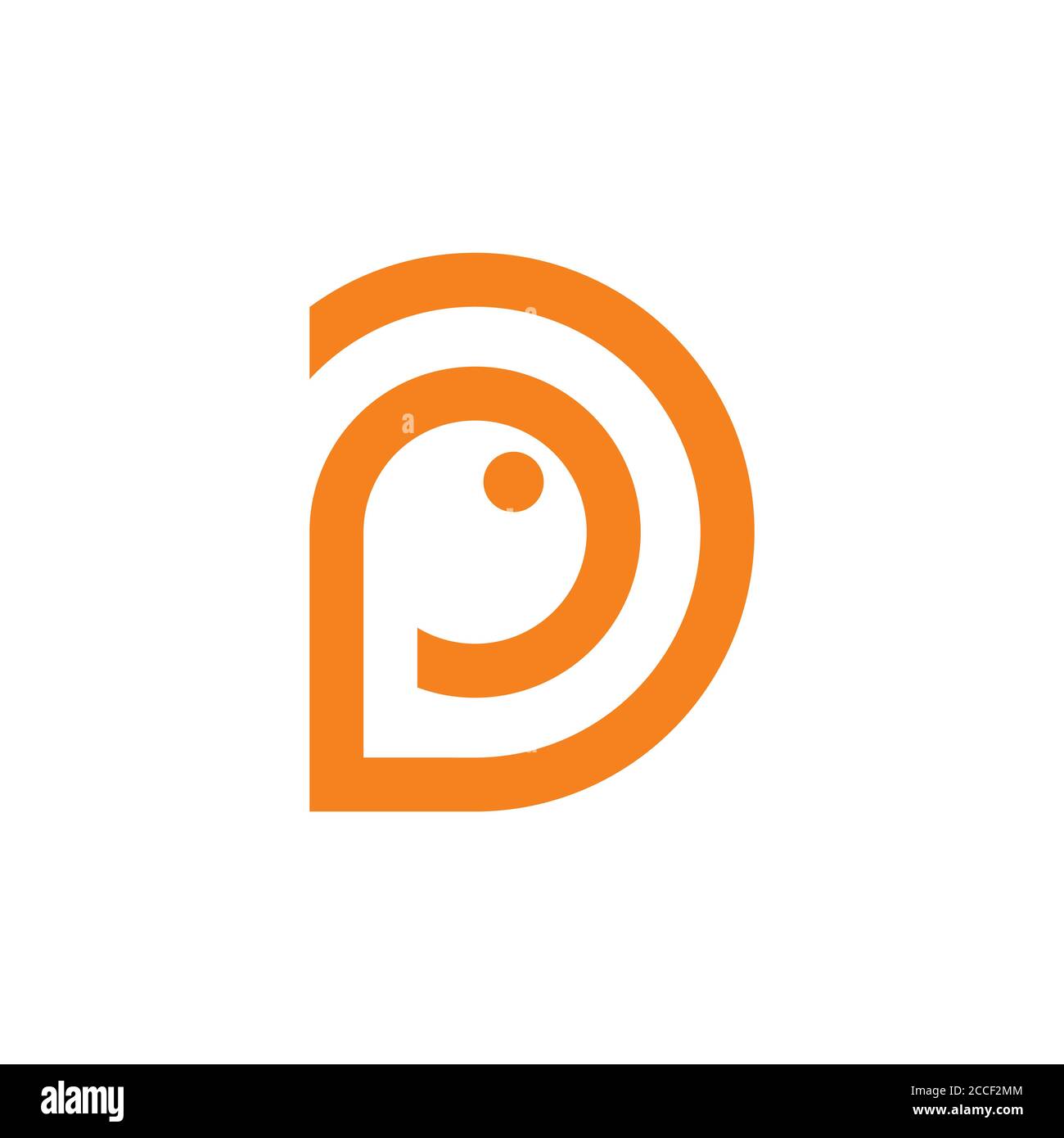 letters pd cute lines art logo vector Stock Vector