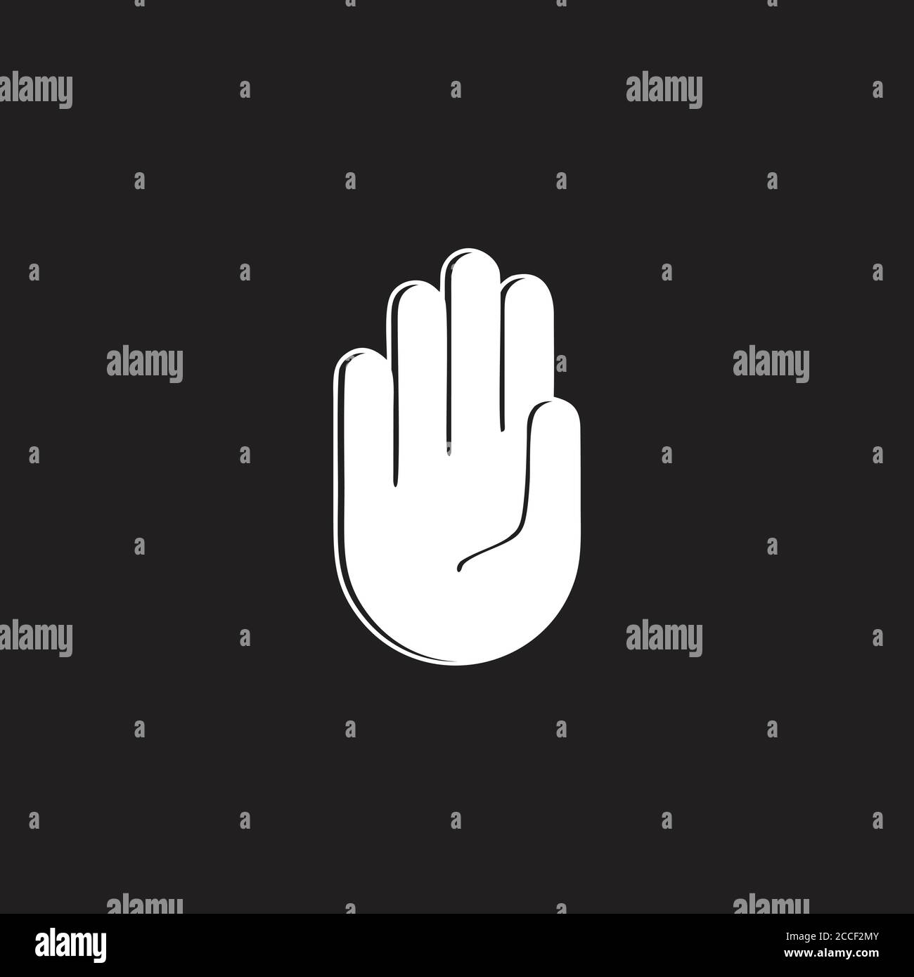 five fingers hand palm symbol logo vector Stock Vector