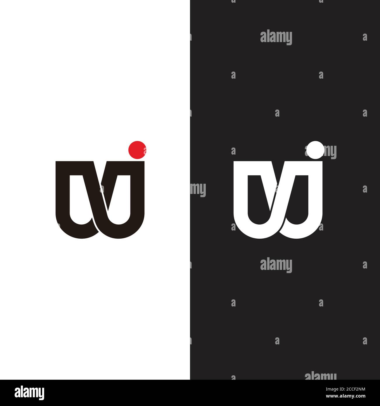 letter wj infinity lines overlap design logo vector Stock Vector