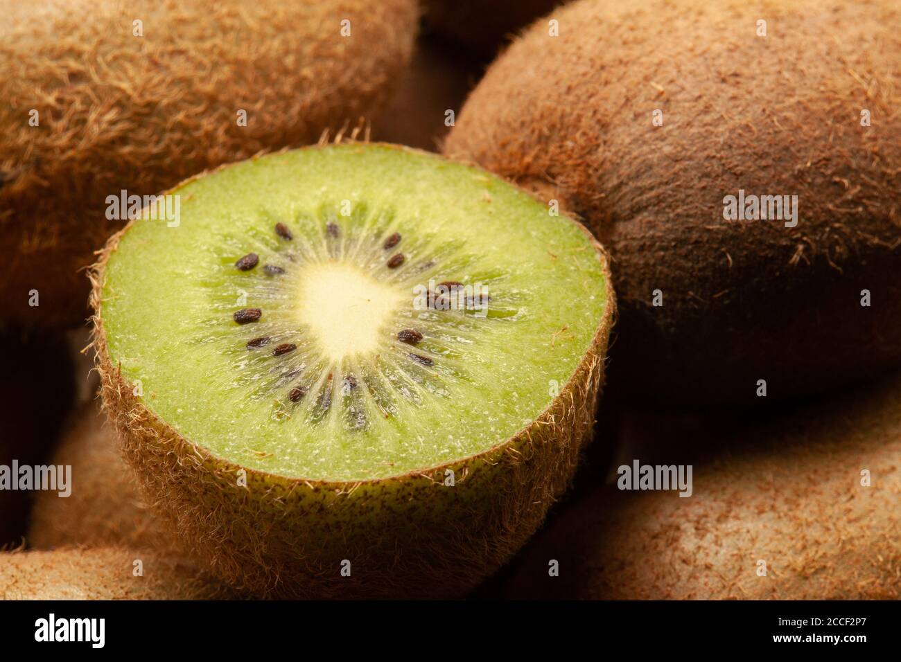Half Kiwi Fruits Closeup Image Stock Photo