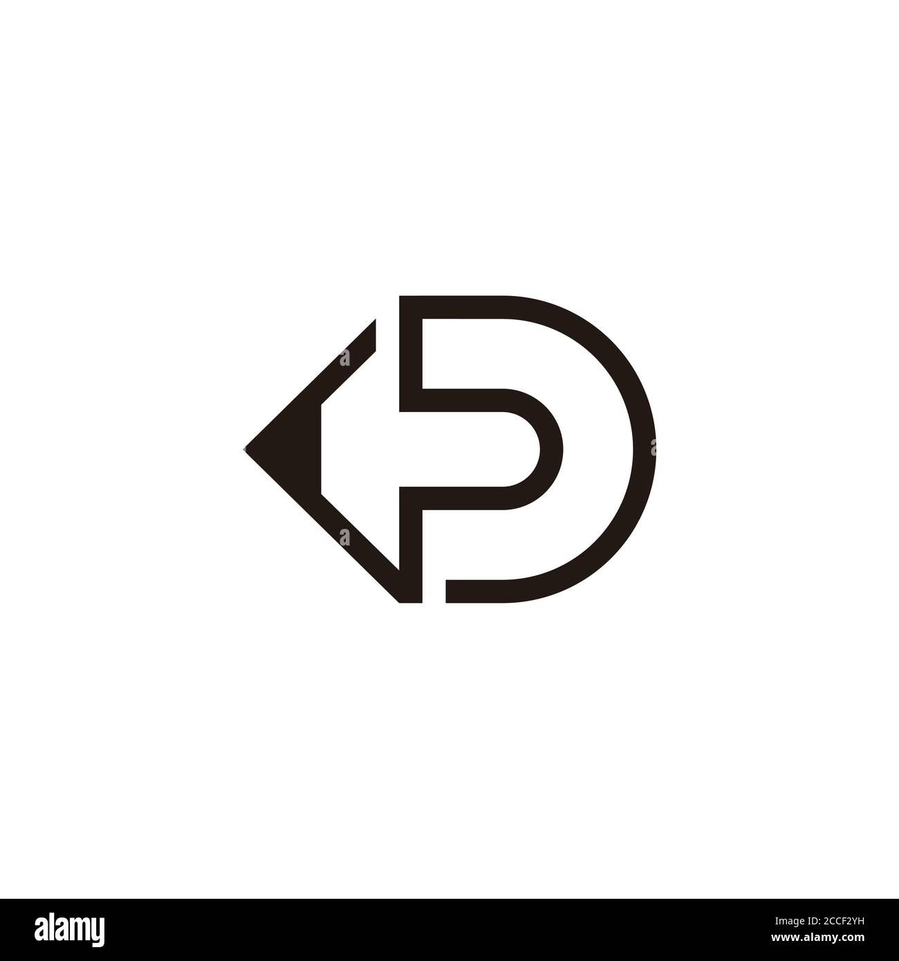 letter d drawing pencil shape geometric line logo vector Stock Vector ...