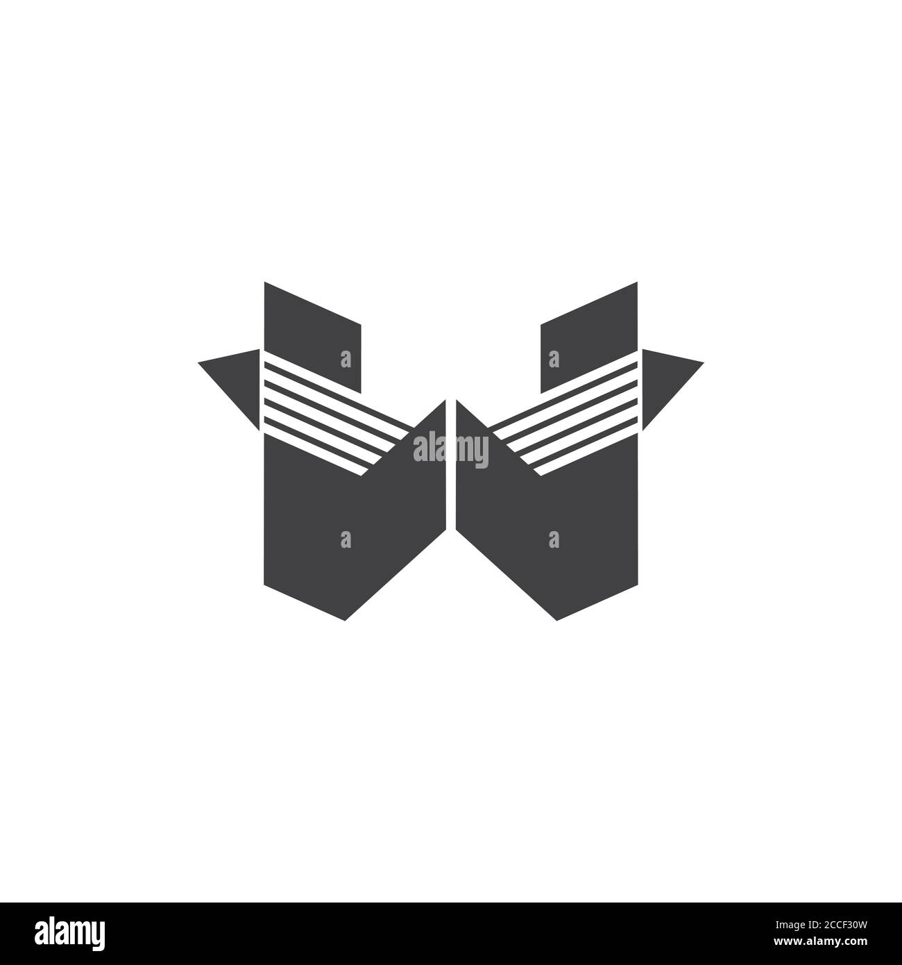 letter w stripes geometric fast arrow logo vector Stock Vector Image ...