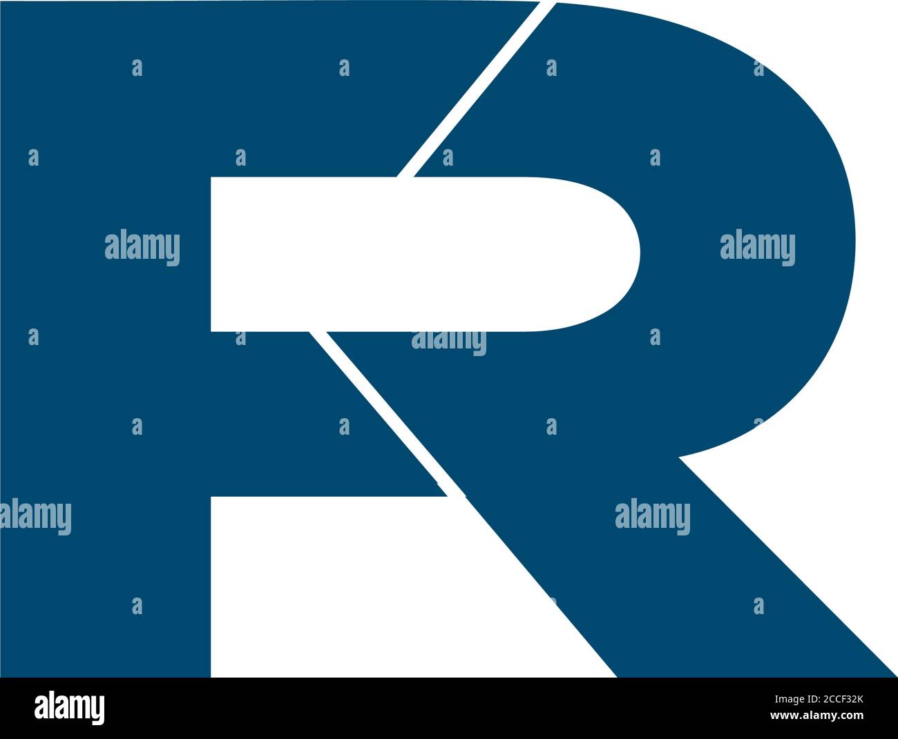 letter fr geometric flat linked logo vector Stock Vector