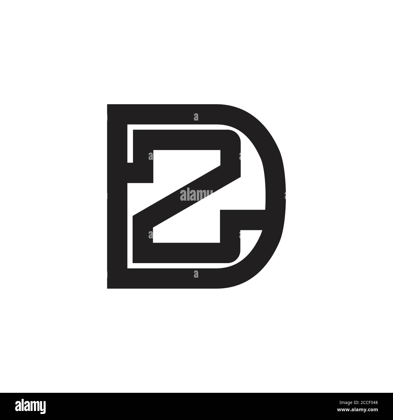 letter dz simple geometric linear logo vector Stock Vector
