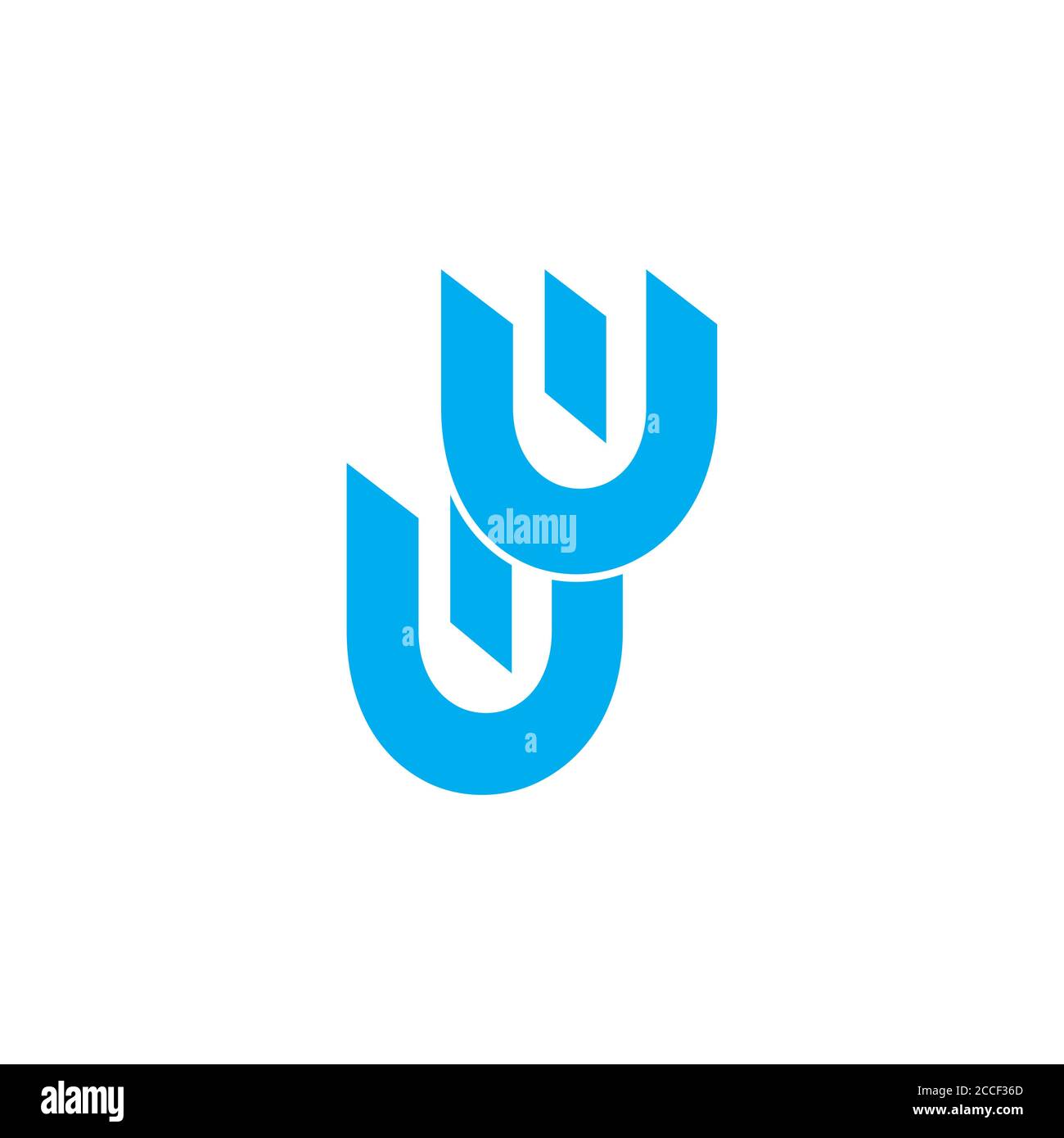 letter uu simple geometric logo vector Stock Vector