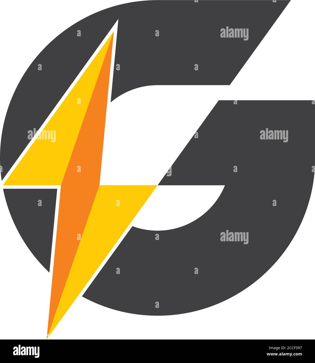 letter g thunder shape geometric logo vector Stock Vector
