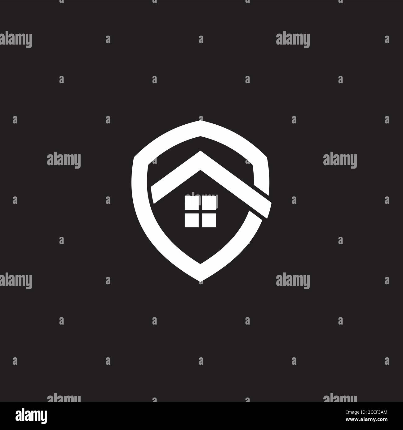 home shield symbol, simple geometric line logo vector Stock Vector
