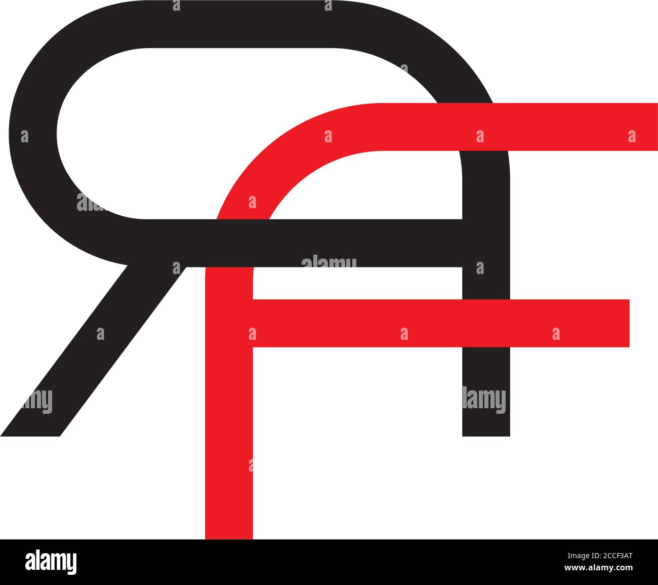 letter rf linked colorful linear geometric design symbol logo vector