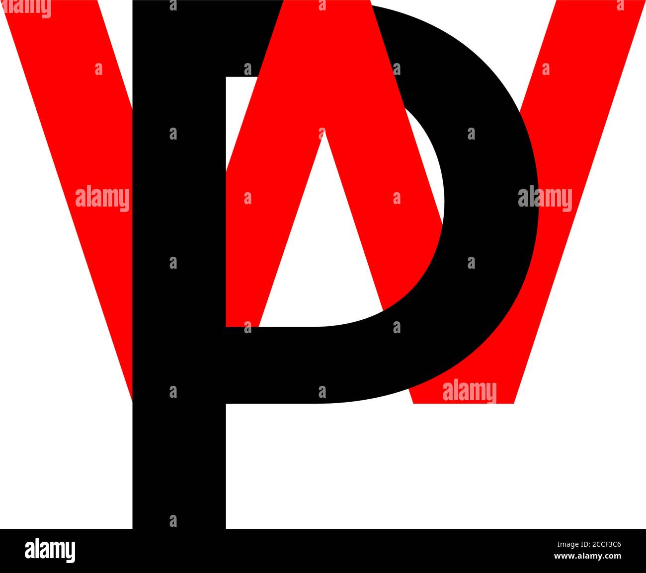 letter wp linked colorful logo vector Stock Vector