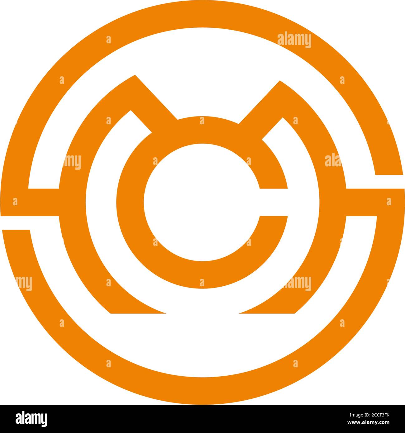 letter s m c symbol circle geometric line logo vector Stock Vector