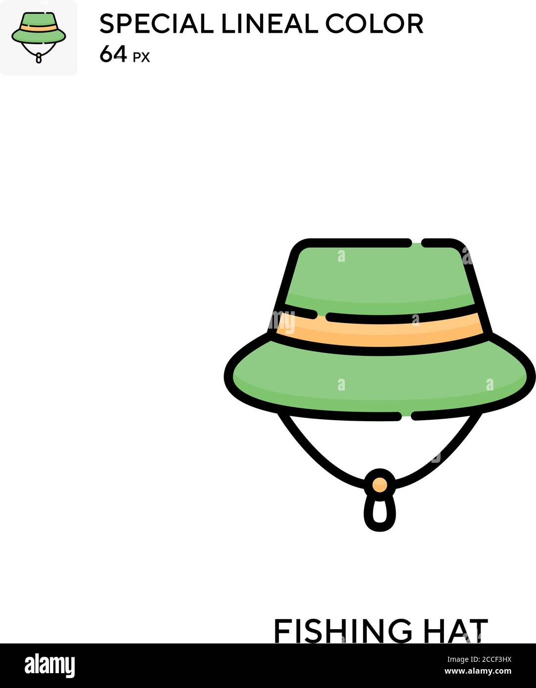 Fishing hat Special lineal color icon. Illustration symbol design template for web mobile UI