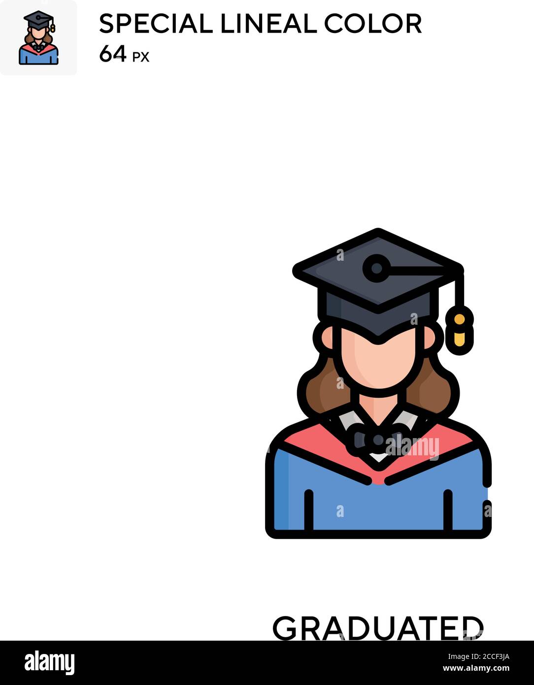 Graduated Special lineal color icon. Illustration symbol design