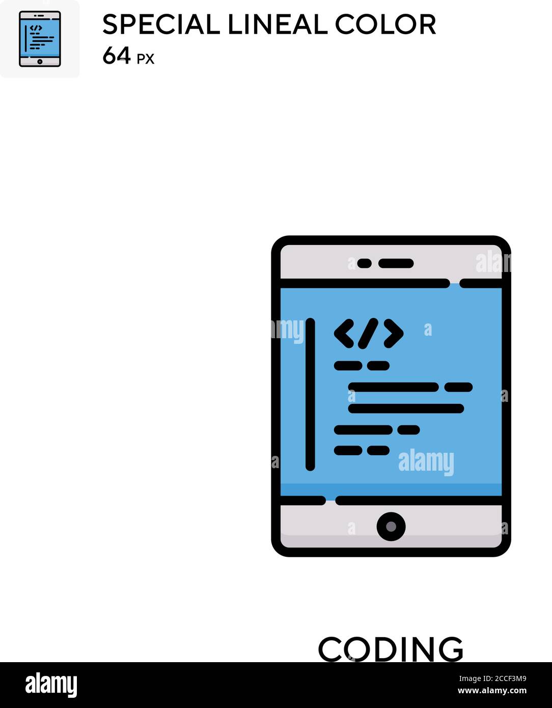 Coding Special lineal color icon. Illustration symbol design template for web mobile UI element. Stock Vector
