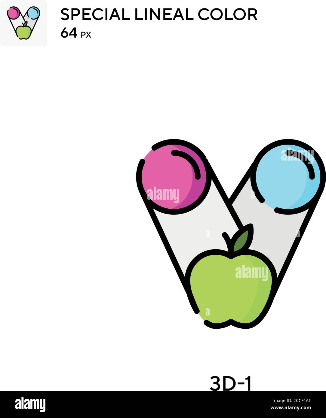 3d-1 Special lineal color icon. Illustration symbol design template for ...