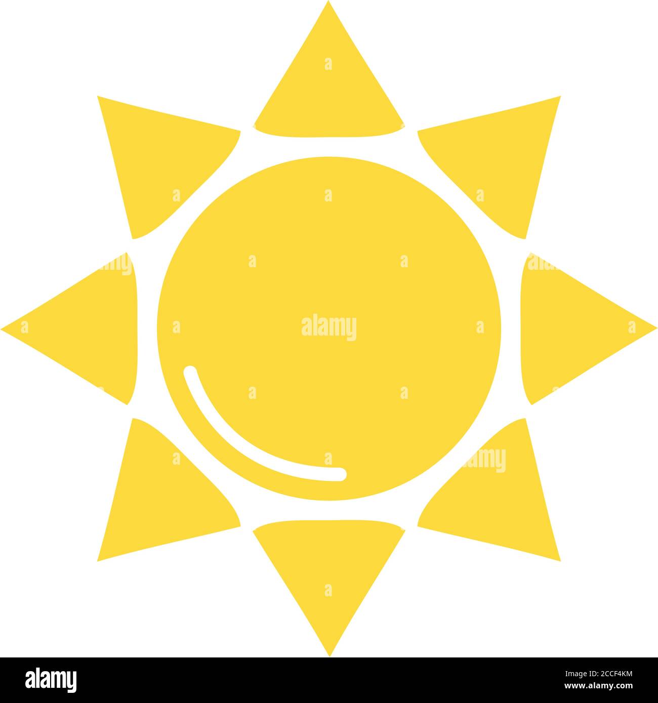 sun icon over white background, flat style, vector illustration Stock ...