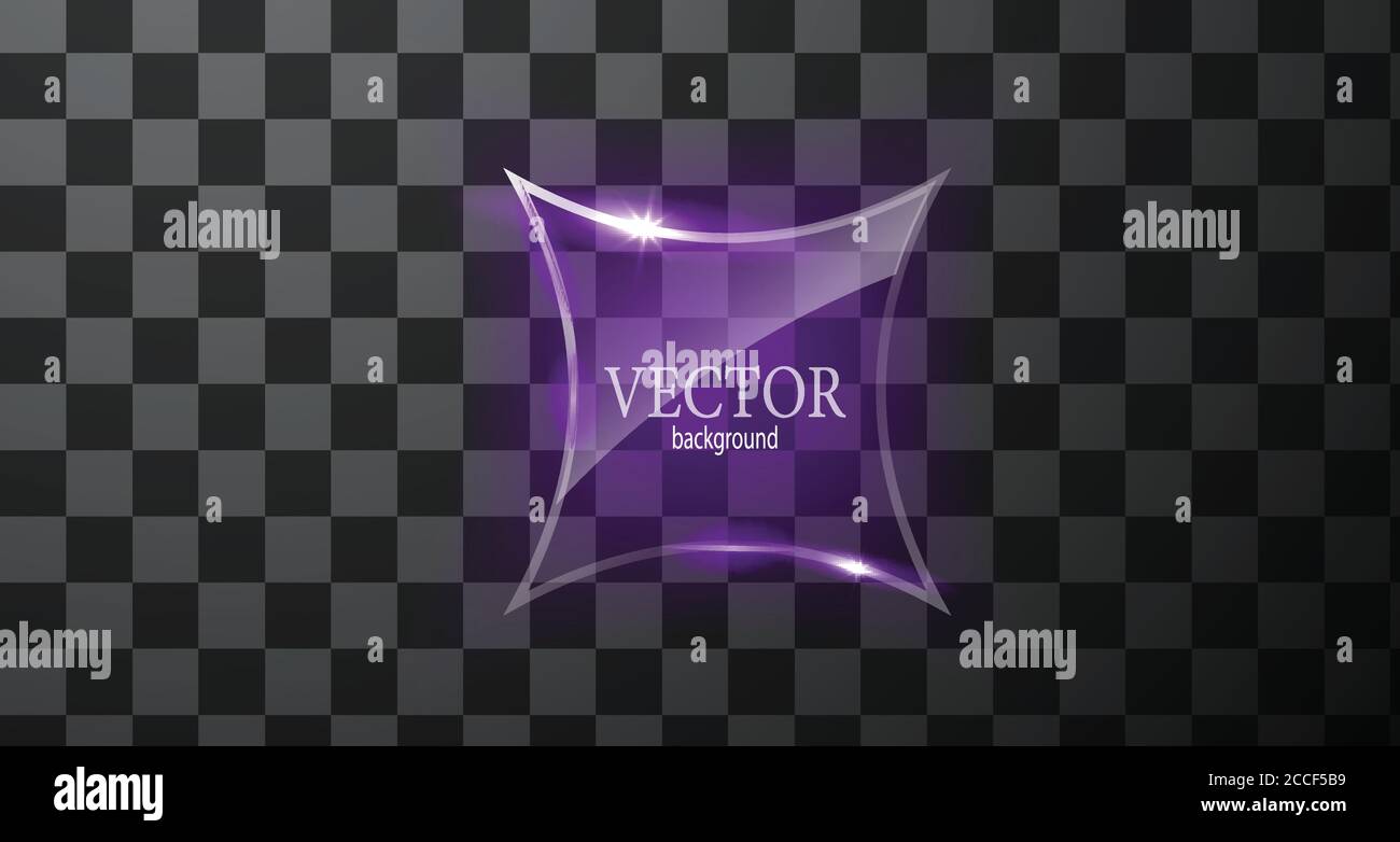 Glass vector button plane. Easy editable background Stock Vector