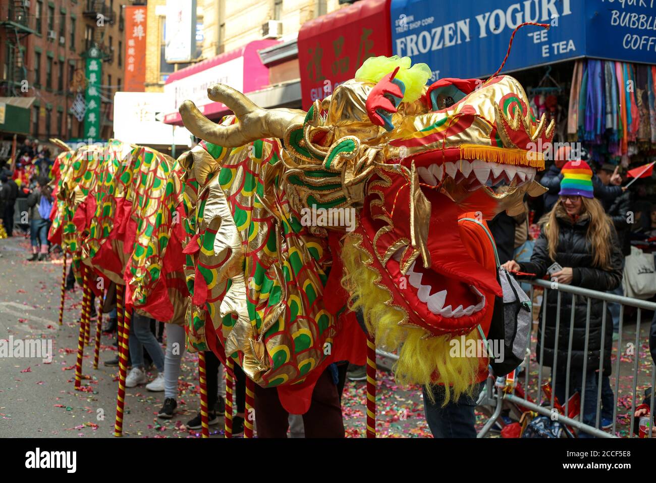 Chinese new years parade in chinatwon , New York City Stock Photo
