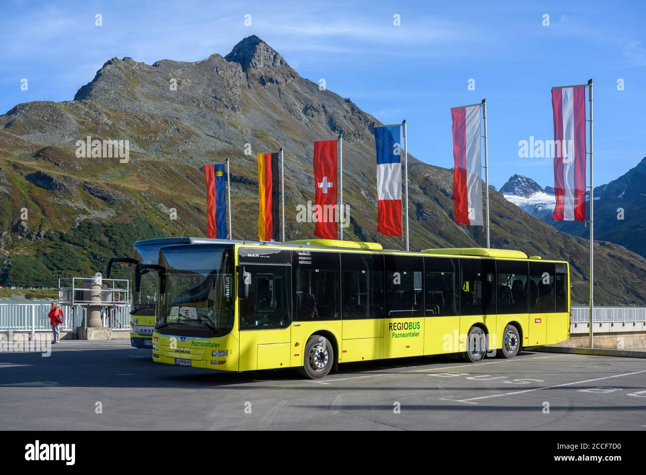 Autria Bus Austria, Montafon, public bus on the Biehler-Höhe Stock Photo - Alamy