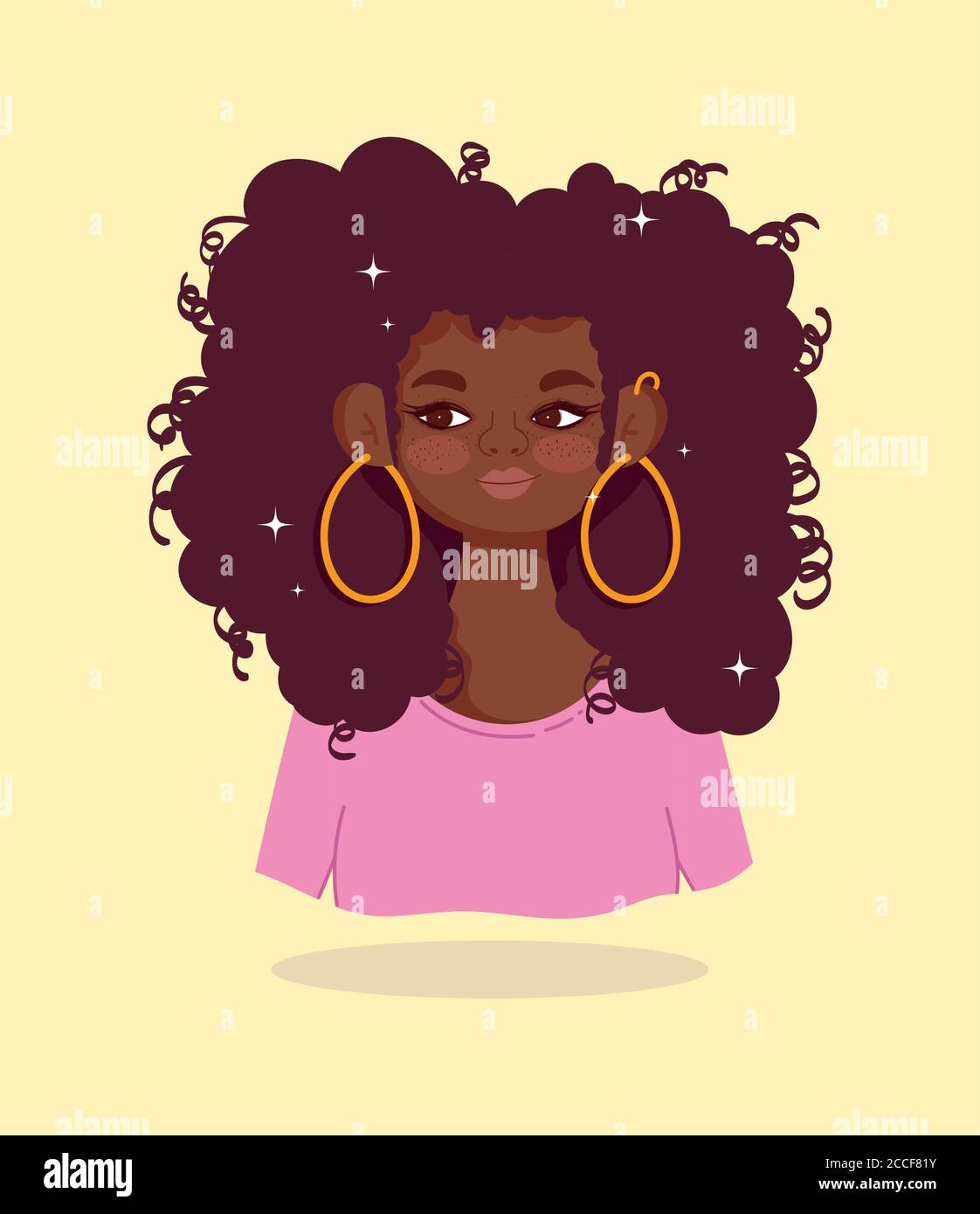 african american girl portrait beautiful cartoon character vector  illustration Stock Vector Image & Art - Alamy