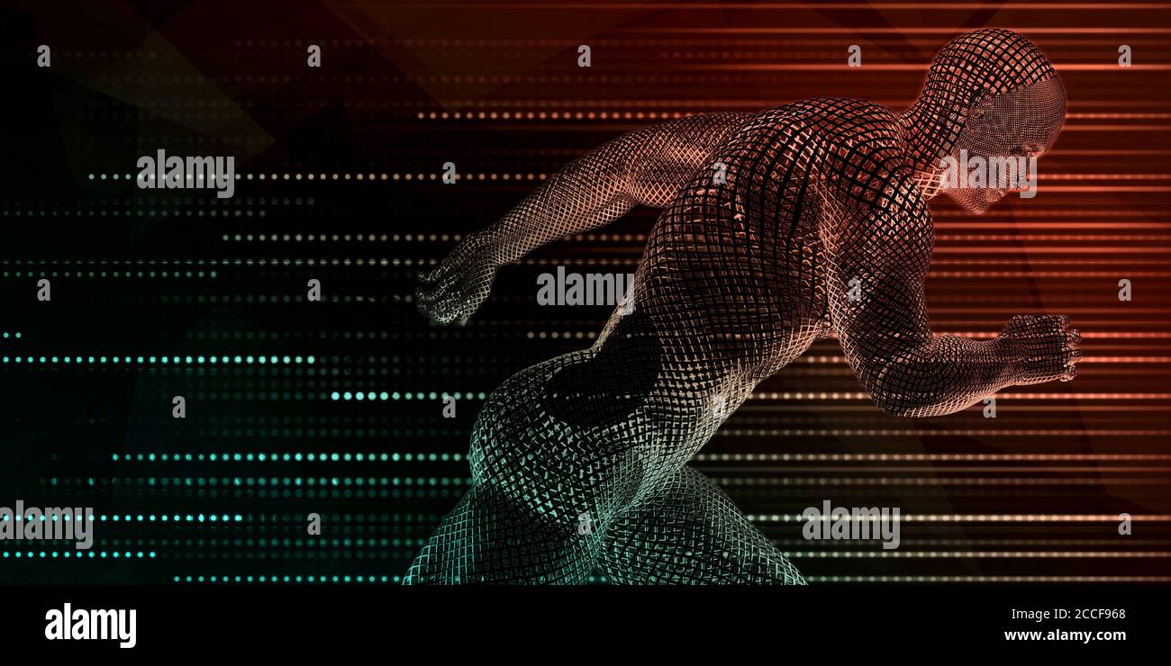 Futuristic Sports Analytics Research and Development Concept Stock