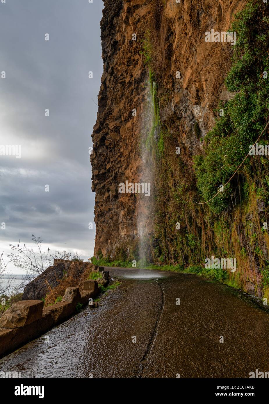 natural waterfall, Anjos, Ponta do Sol, Madeira, Portugal Stock Photo