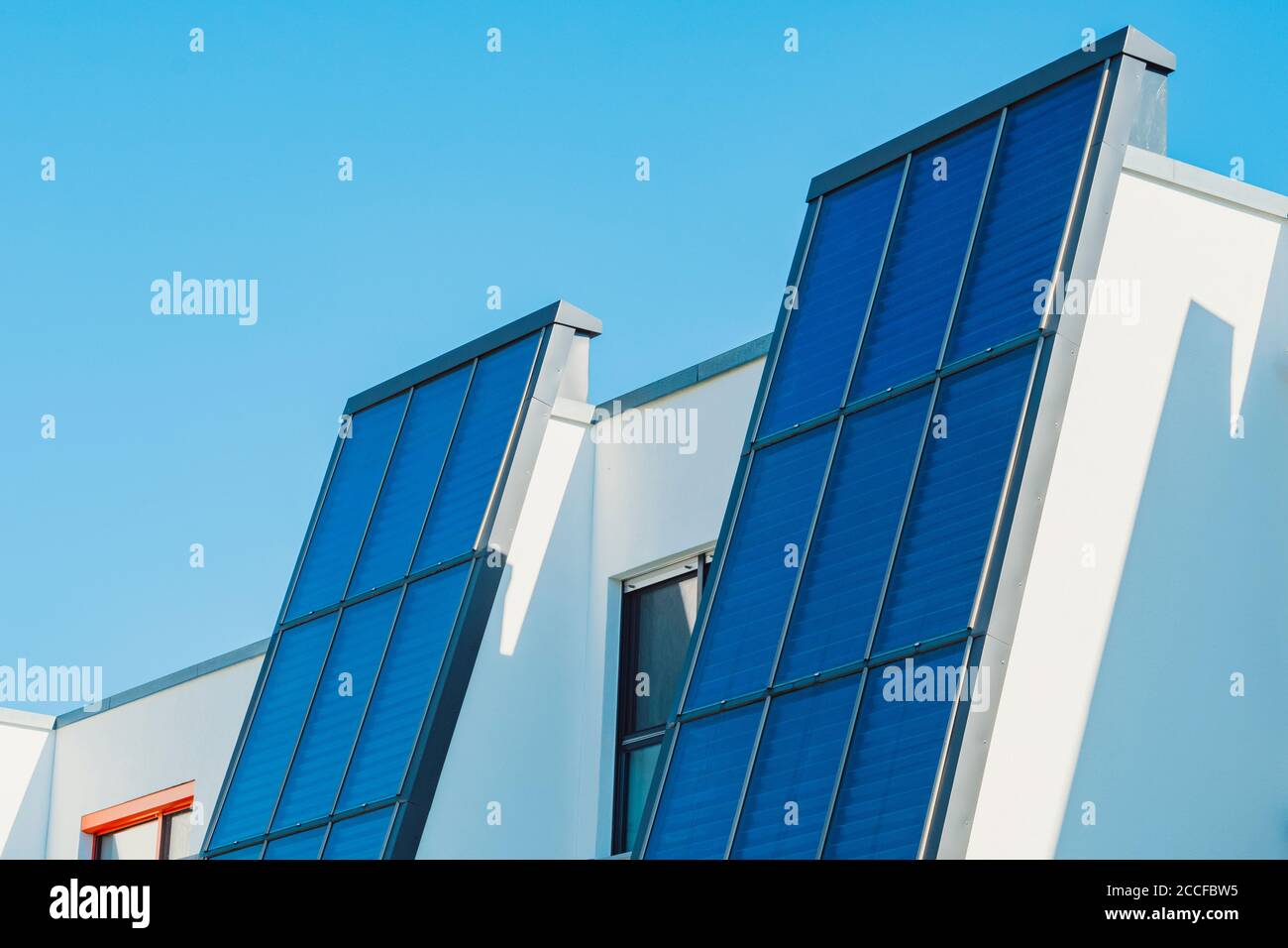 Germany, solar energy, solar roof, photovoltaic, residential building Stock Photo